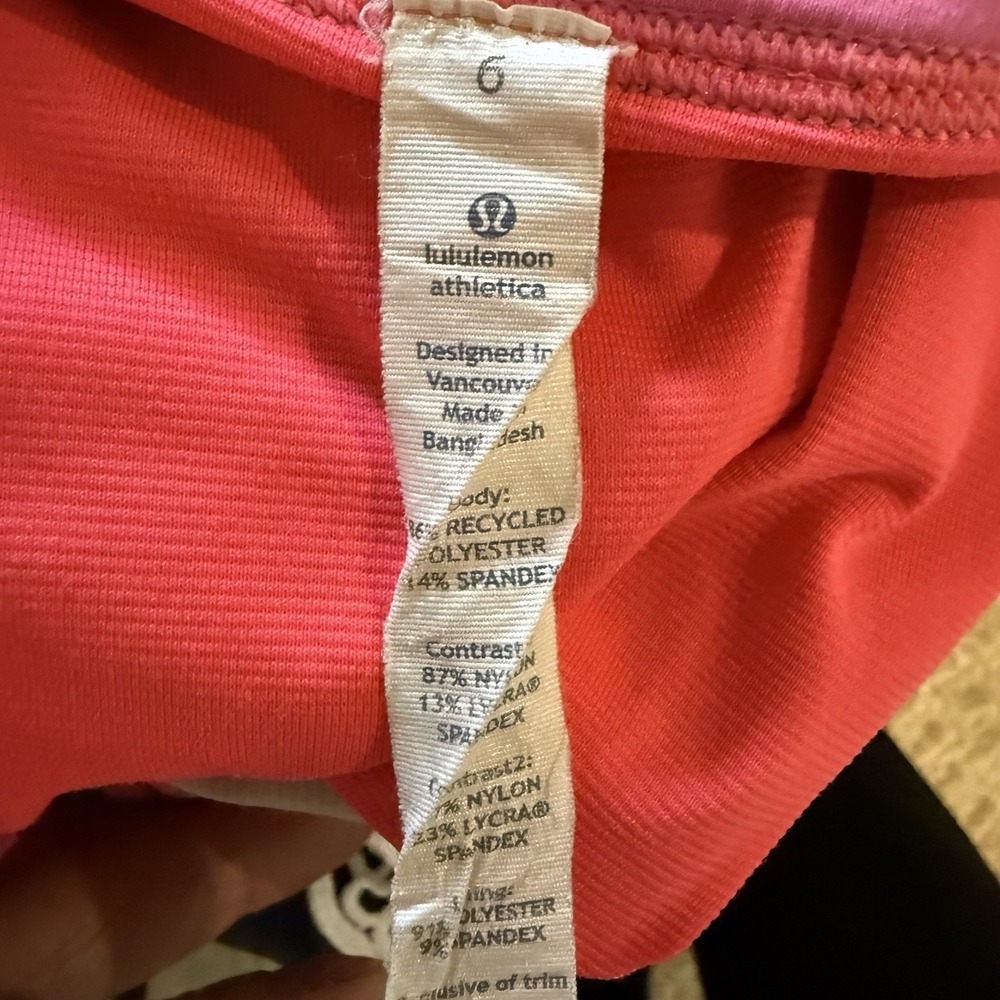 Lululemon‎ Run Speed Short Naked Seam Gray Pink Size 6 Wee Stripe Tiny Spot ✔️🤳 - Picture 6 of 10